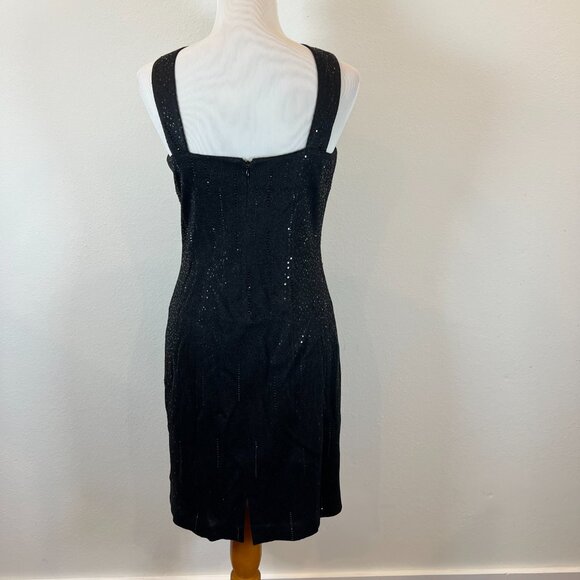St. John Sequin Knit Cocktail Dress Evening Gown sz 4 Halter - Picture 7 of 8